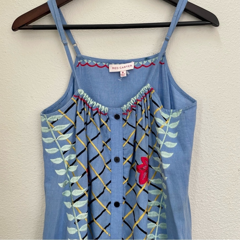 ANTHROPOLOGIE | Red Carter Palisades Embroidered Midi Dress Size M - Picture 9 of 13